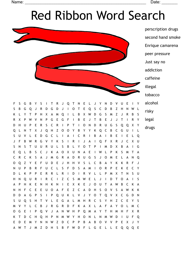 Red Ribbon Word Search