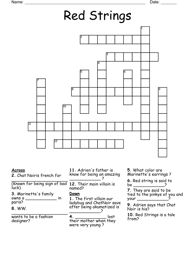 Red Strings Crossword