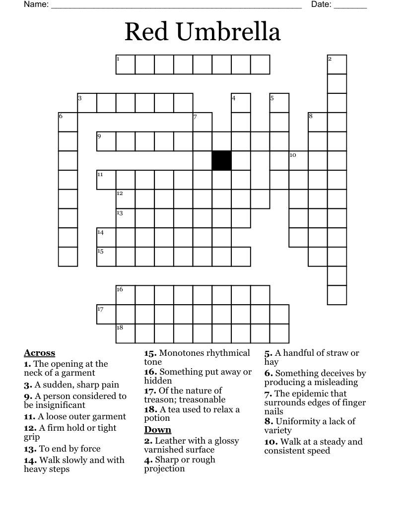 Red Umbrella  Crossword