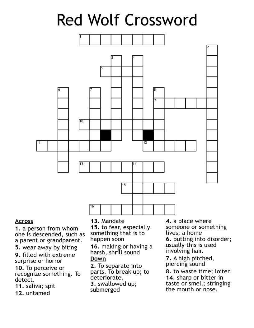 Red Wolf Crossword 
