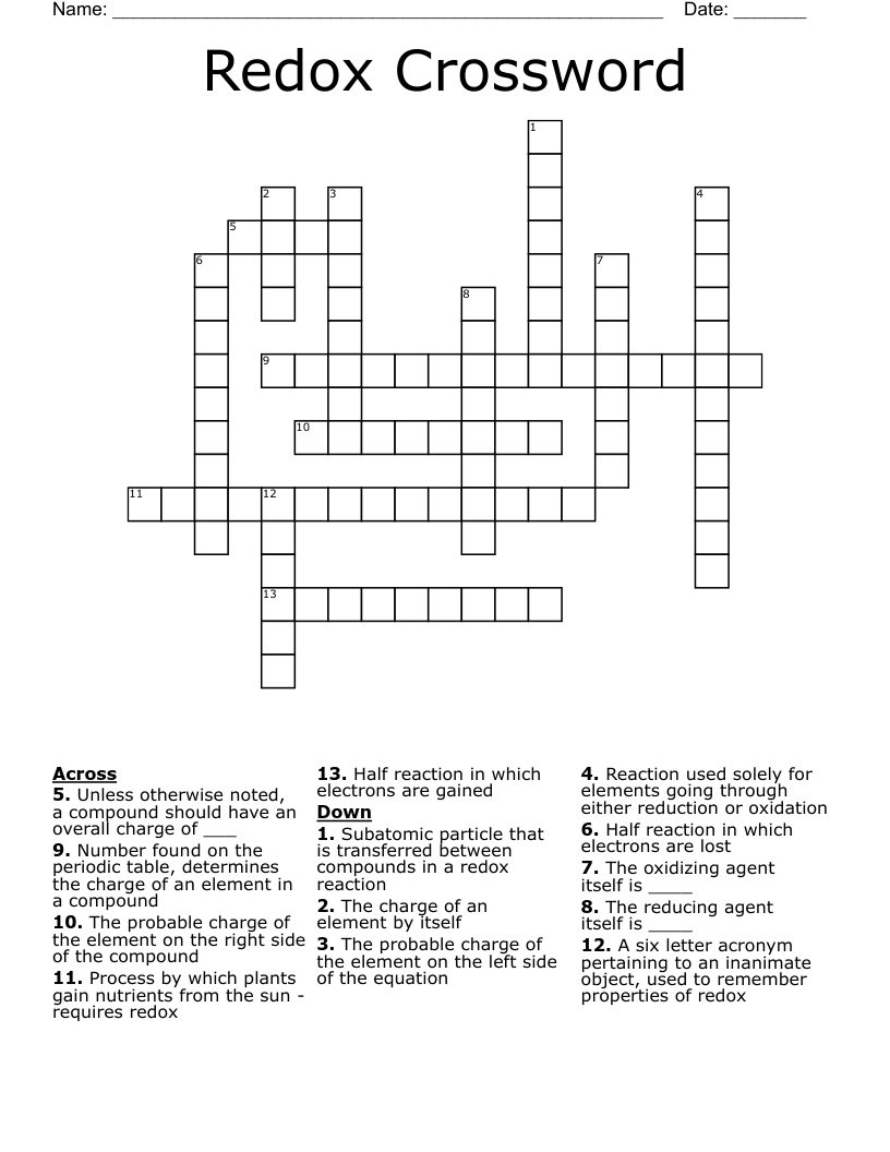 Redox Crossword