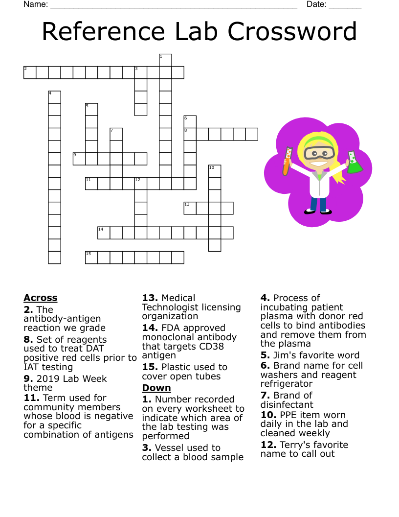 Reference Lab Crossword
