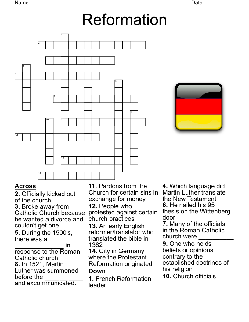 Reformation Crossword