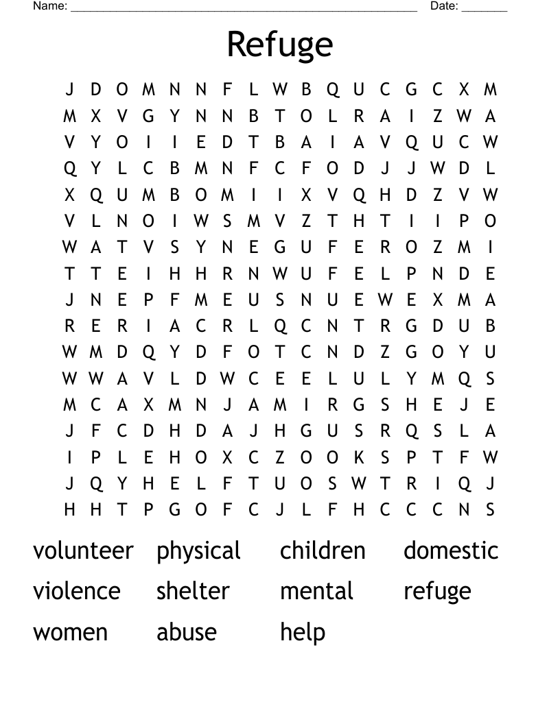 Refuge Word Search