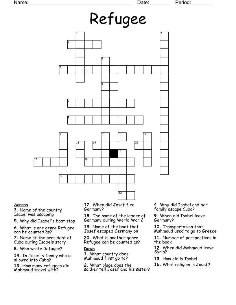 Refugee Crossword