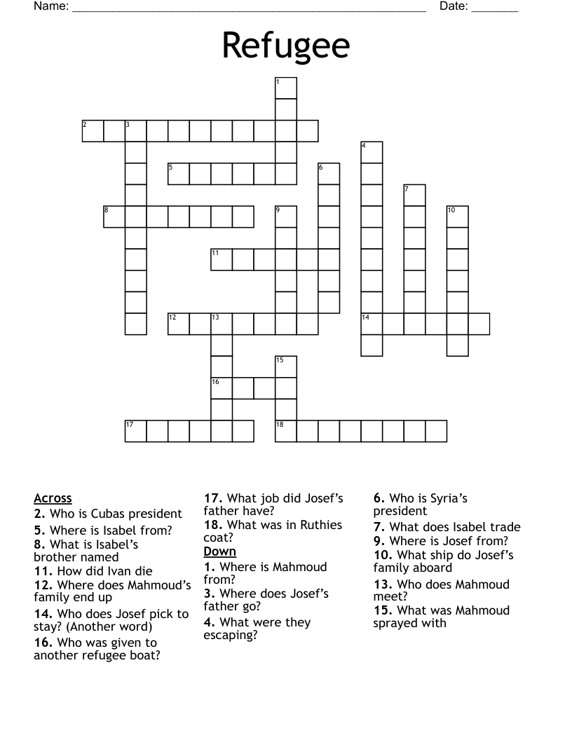 Refugee Crossword