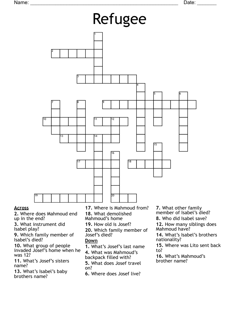 Refugee Crossword