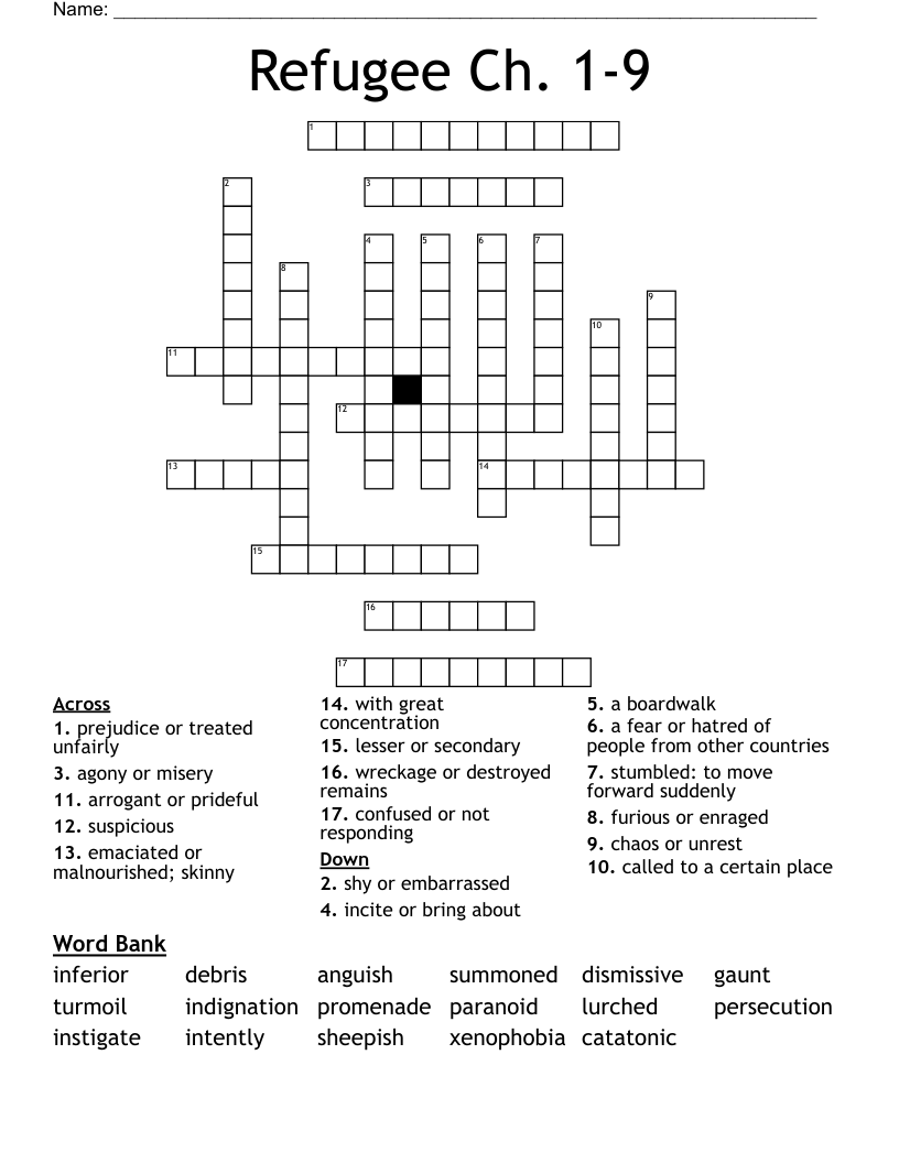 Refugee Ch. 1-9  Crossword