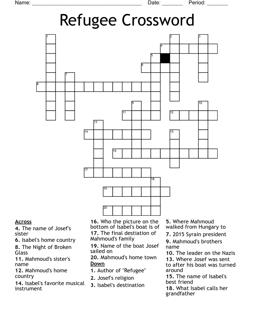 Refugee Crossword
