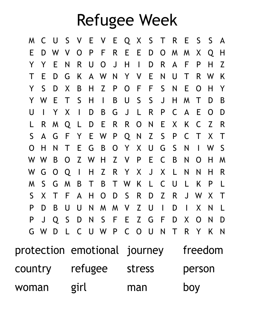 Refugee Week Word Search