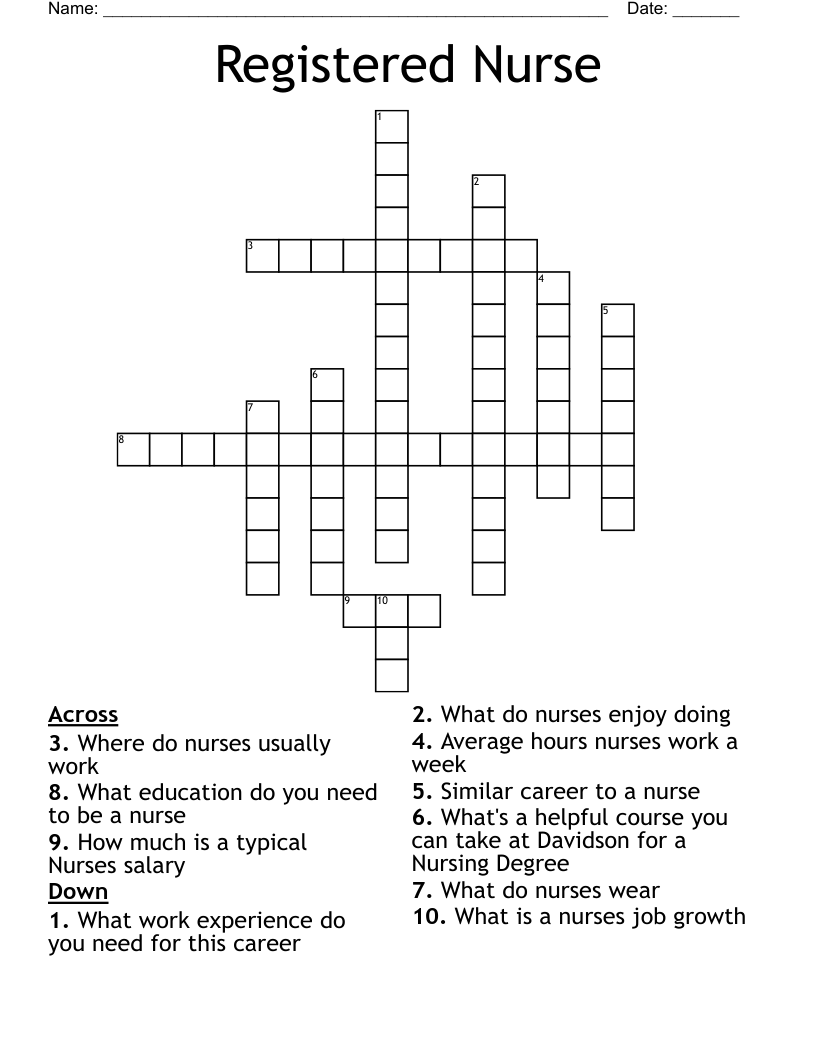 Registered Nurse Crossword
