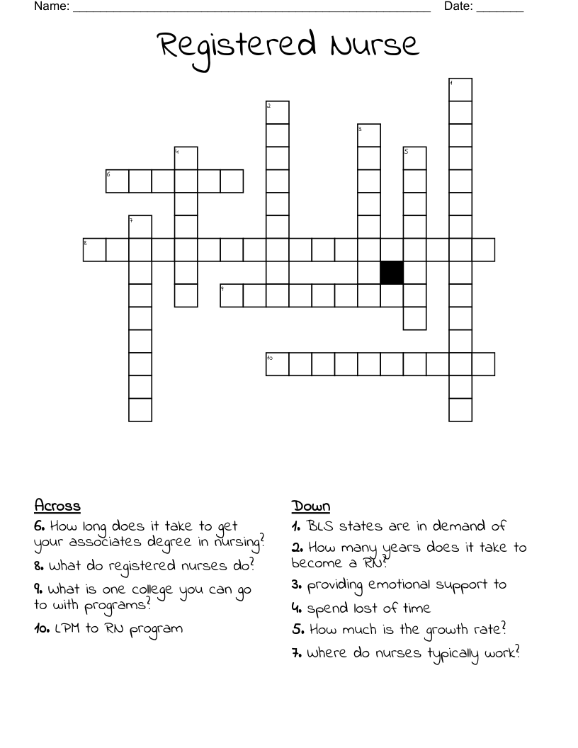 Registered Nurse Crossword