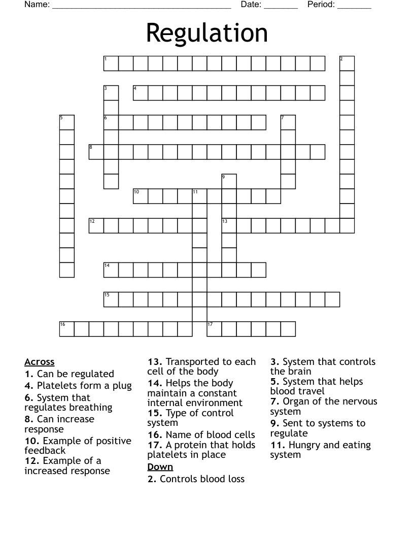 Regulation Crossword