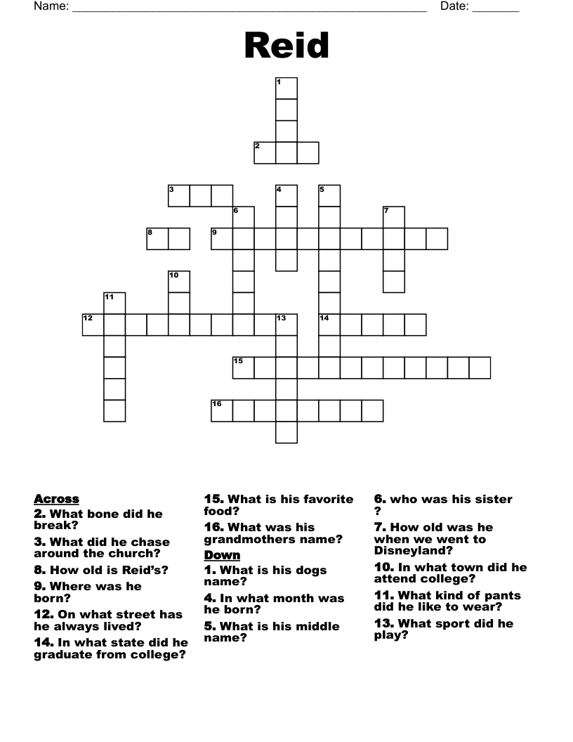 Reid Crossword