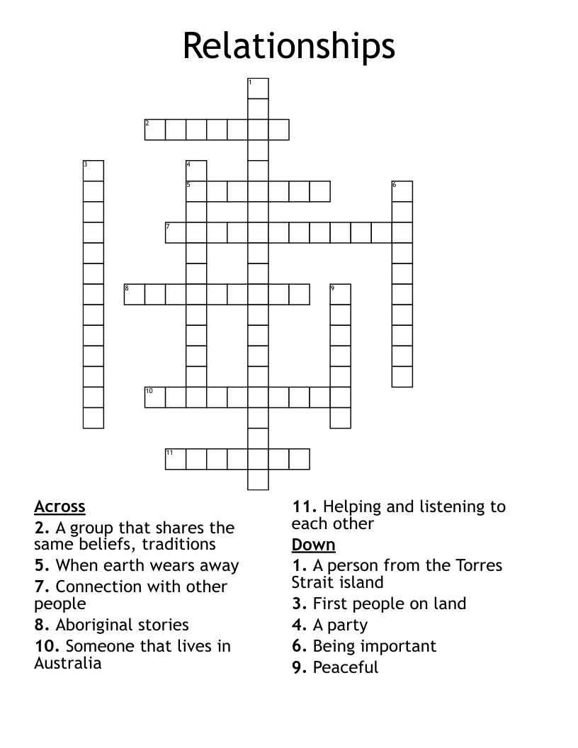 Relationships  Crossword