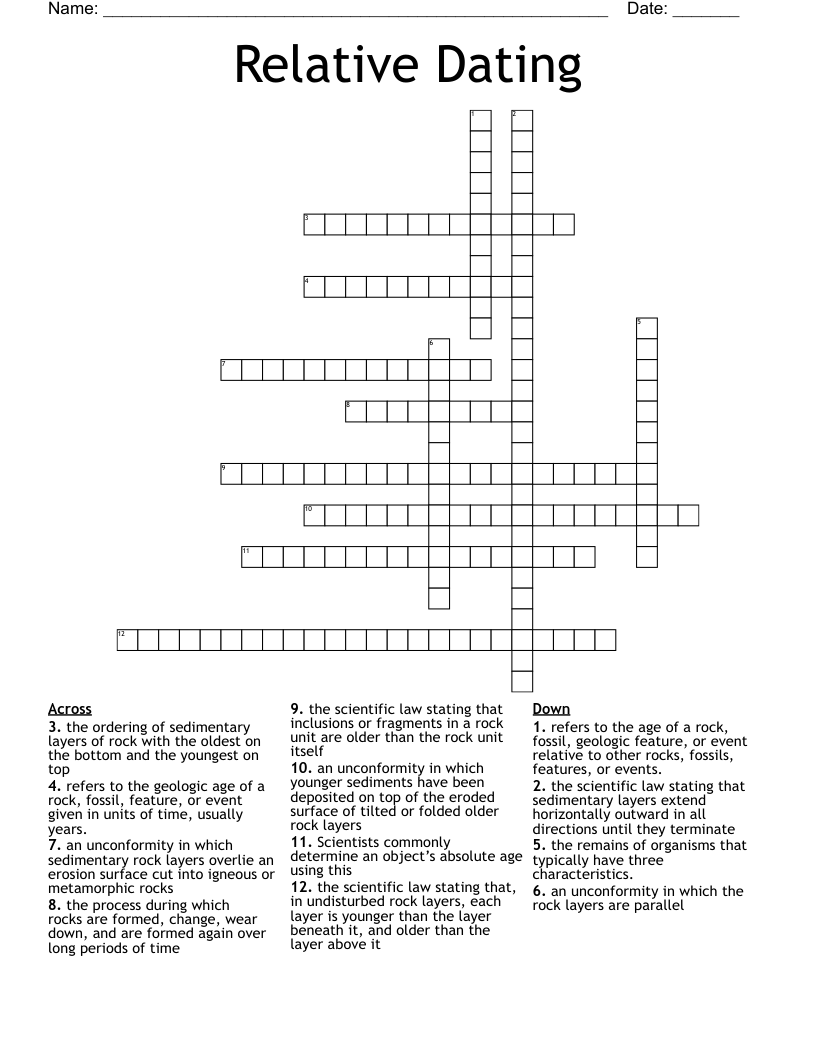 Relative Dating Crossword