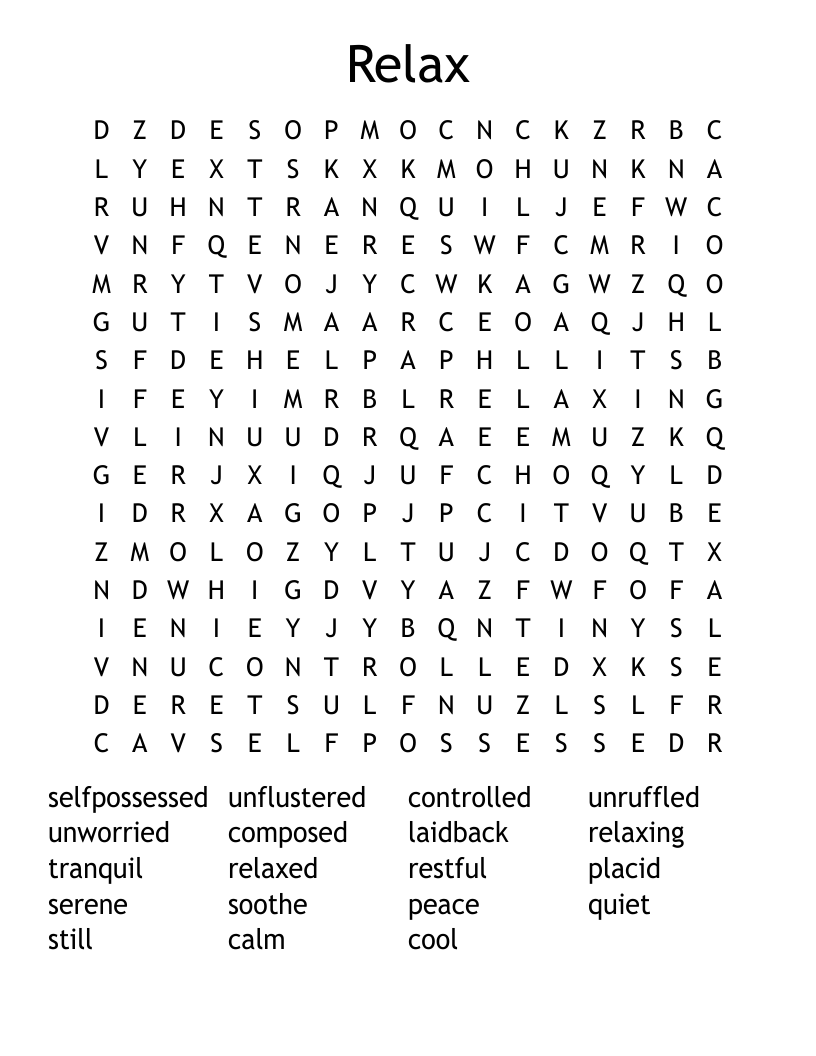 Relax Word Search