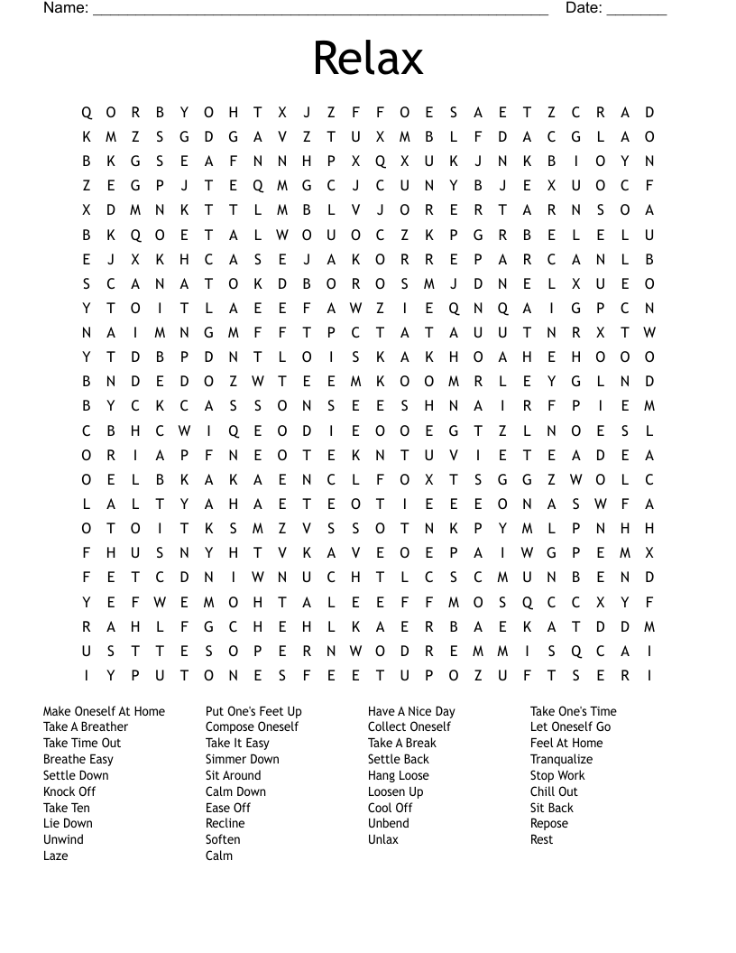 Relax Word Search