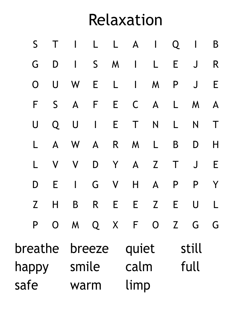 Relaxation Word Search