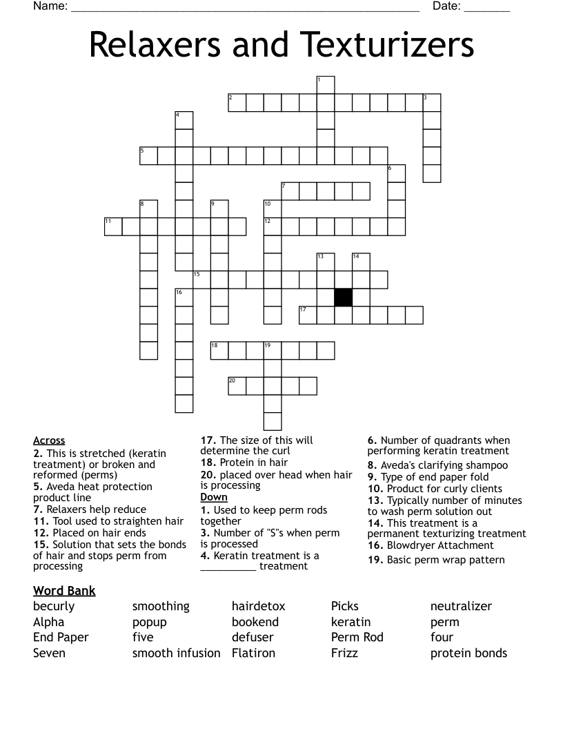 Relaxers and Texturizers Crossword