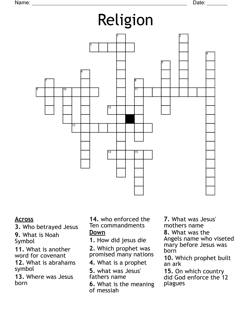 Religion Crossword