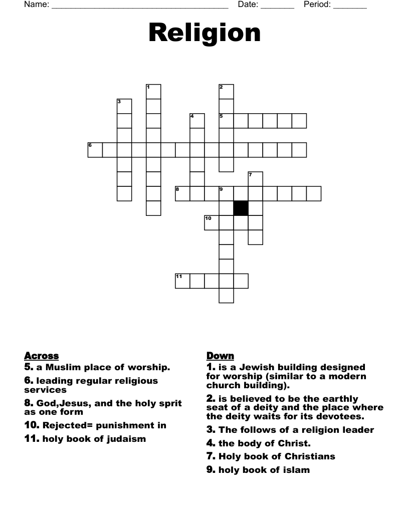 Religion Crossword