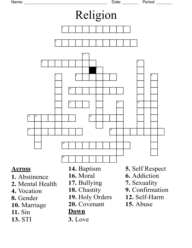 Religion Crossword