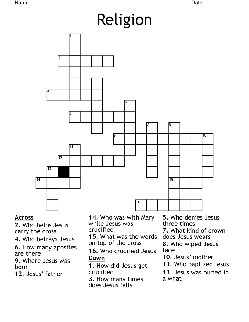 Religion Crossword