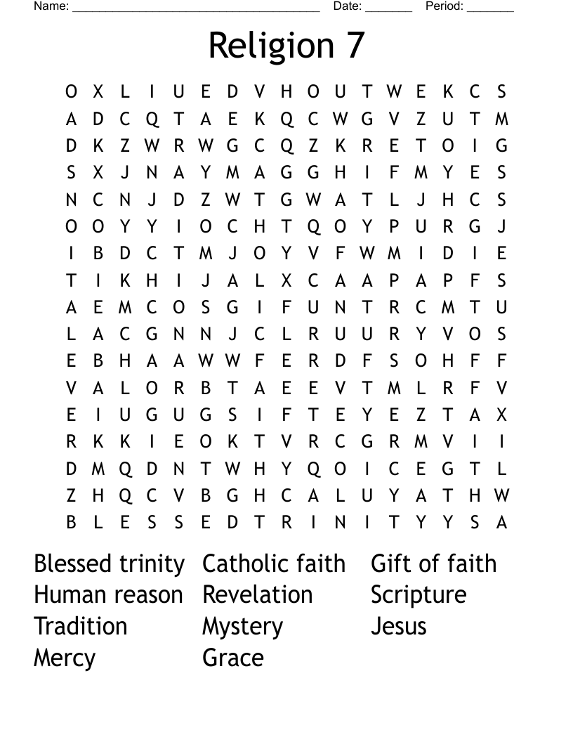 Religion 7 Word Search