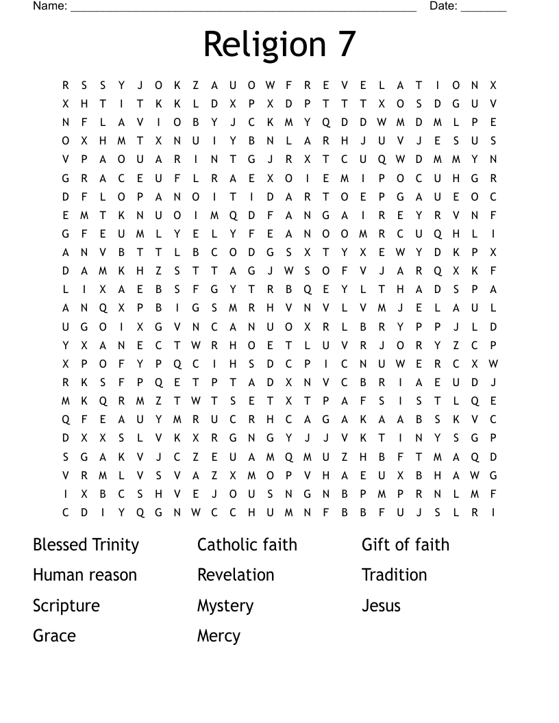 Religion 7 Word Search
