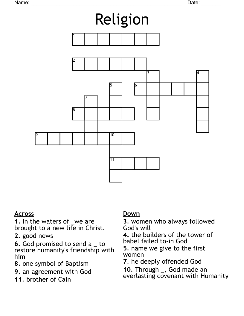 Religion Crossword