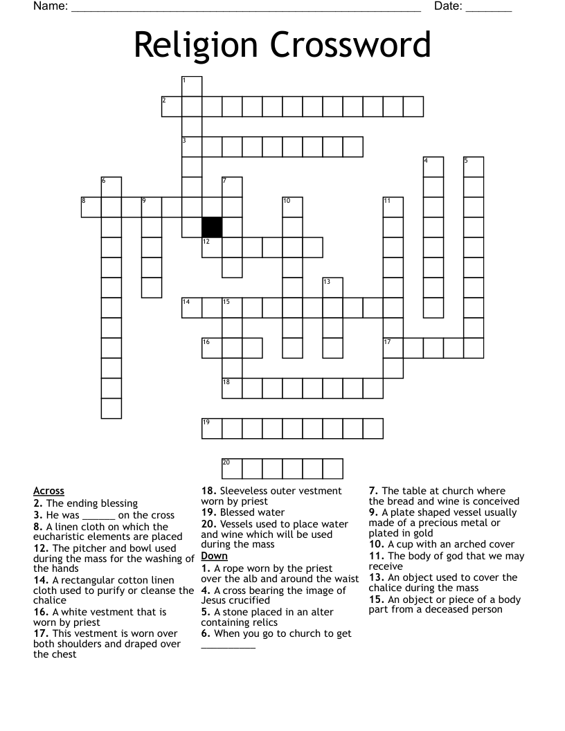 Religion Crossword