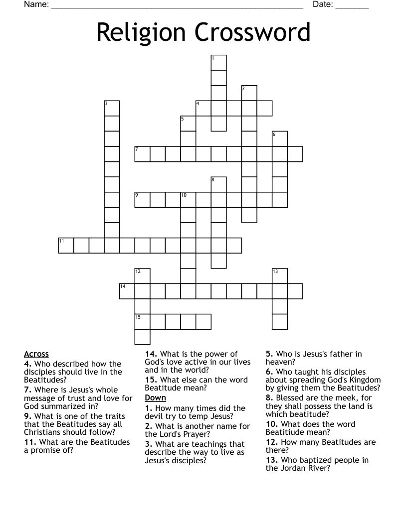 Religion Crossword