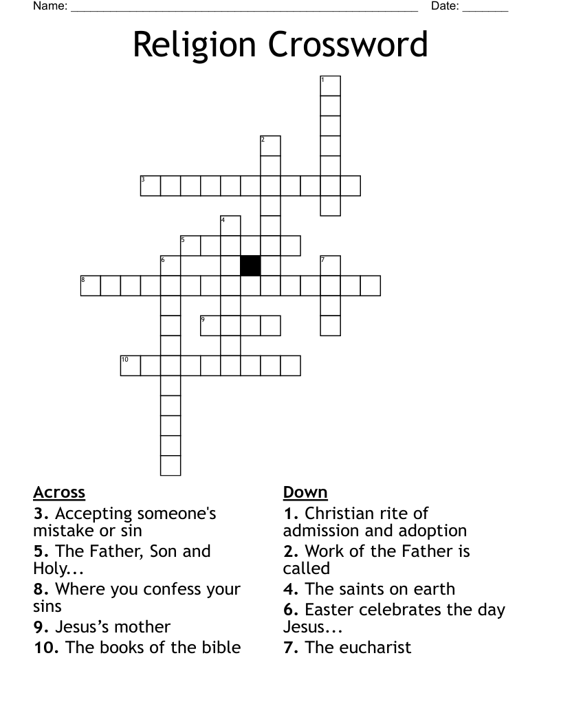 Religion Crossword