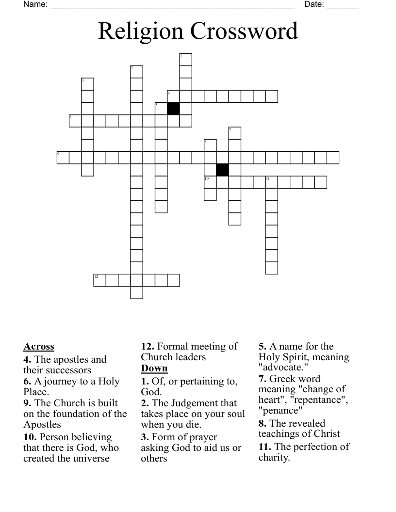 Religion Crossword