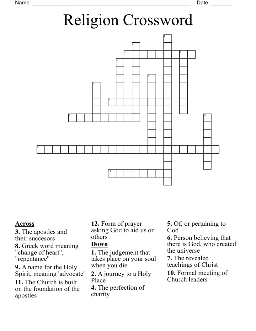 Religion Crossword