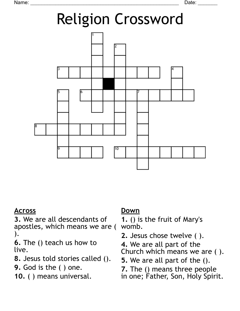 Religion Crossword