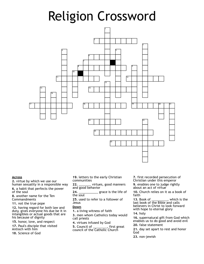 Religion Crossword