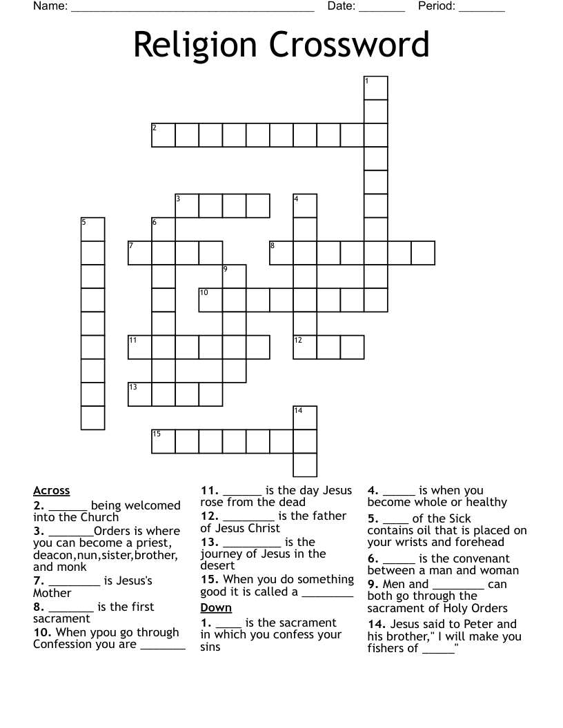 Religion Crossword