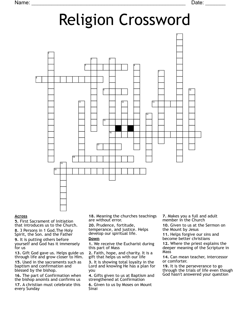 Religion Crossword