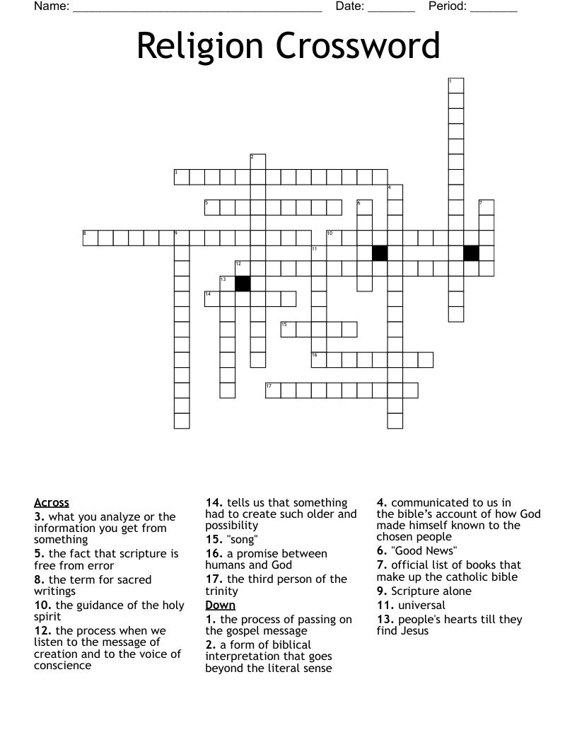 Religion Crossword 