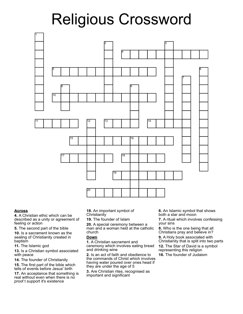 Religious Crossword