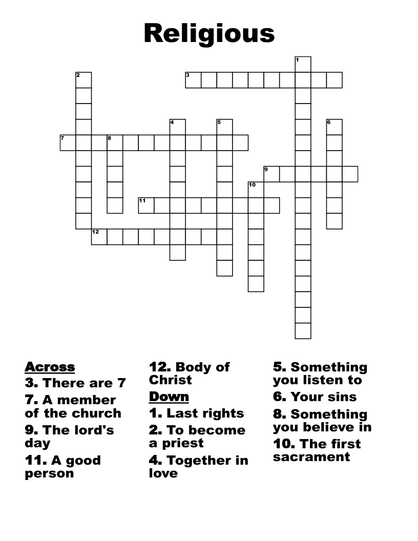 Religious  Crossword