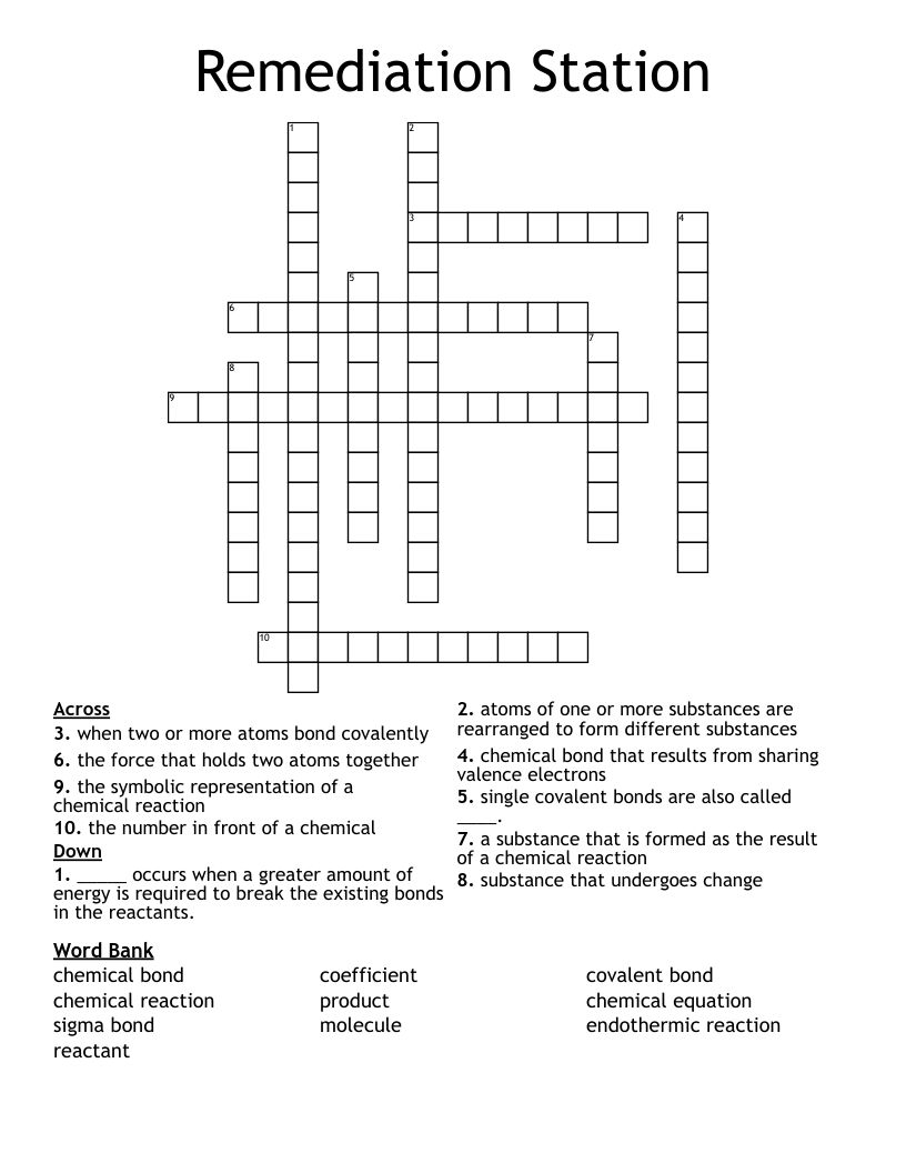 Remediation Station Crossword