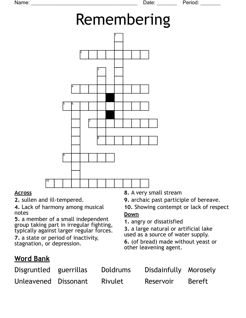 Remembering Crossword