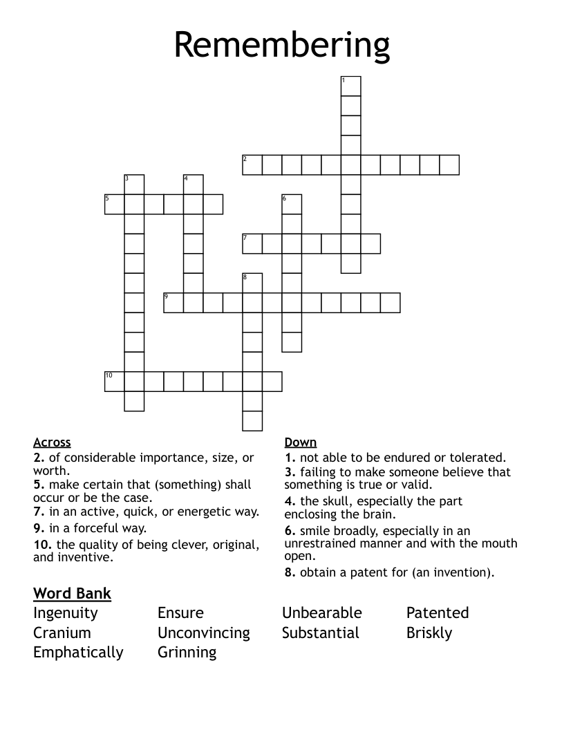 Remembering Crossword