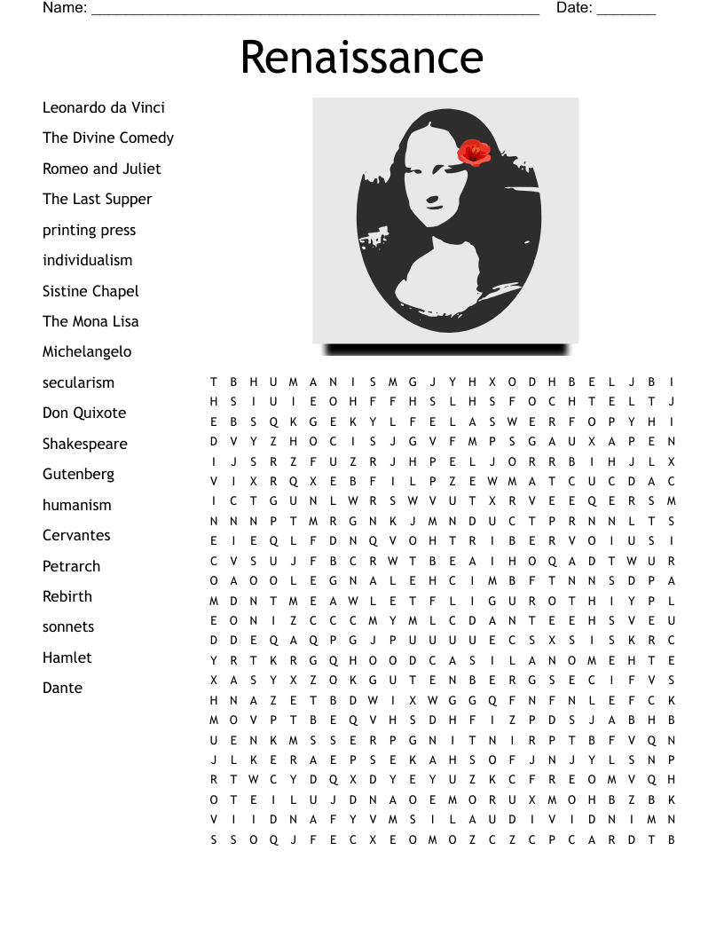 Renaissance Word Search