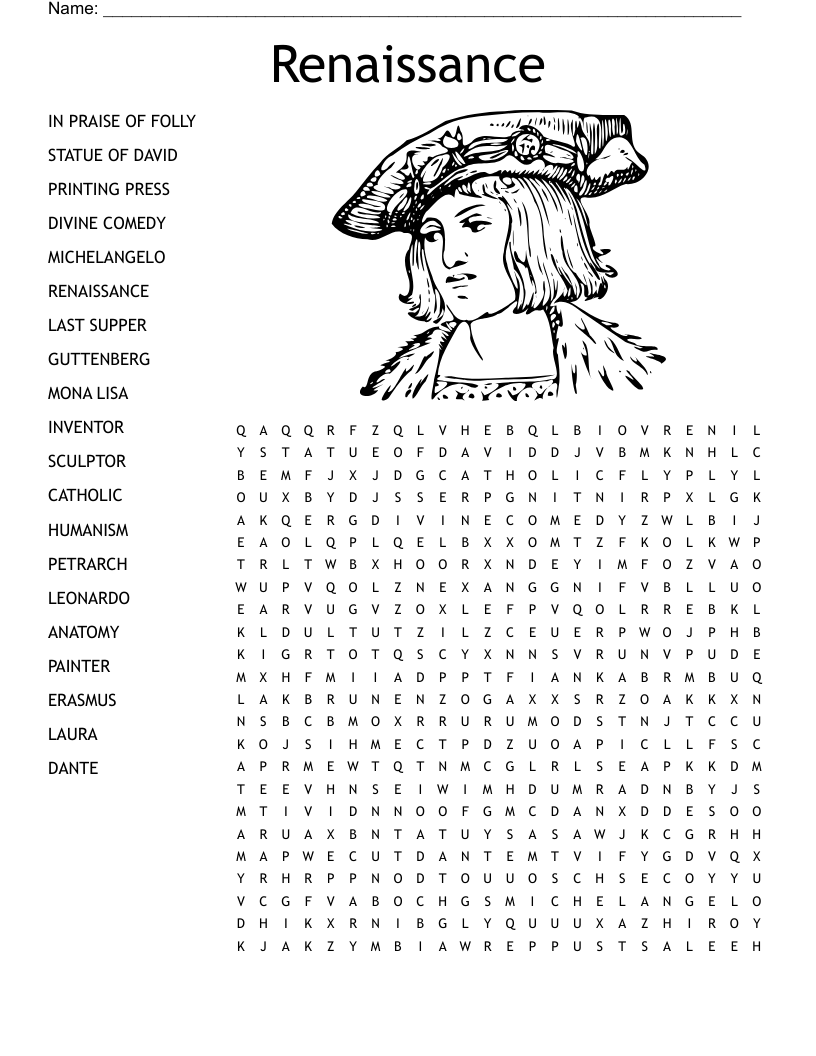 Renaissance Word Search