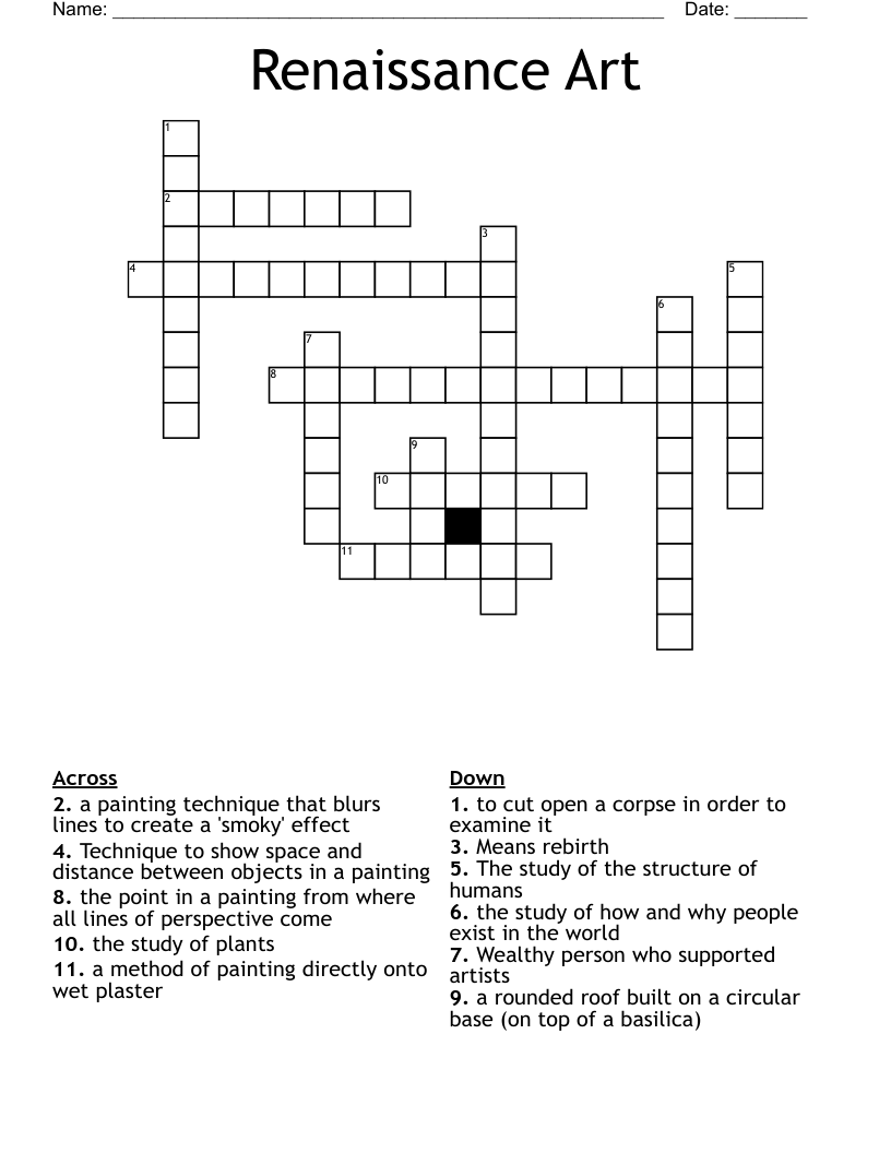 Renaissance Art Crossword