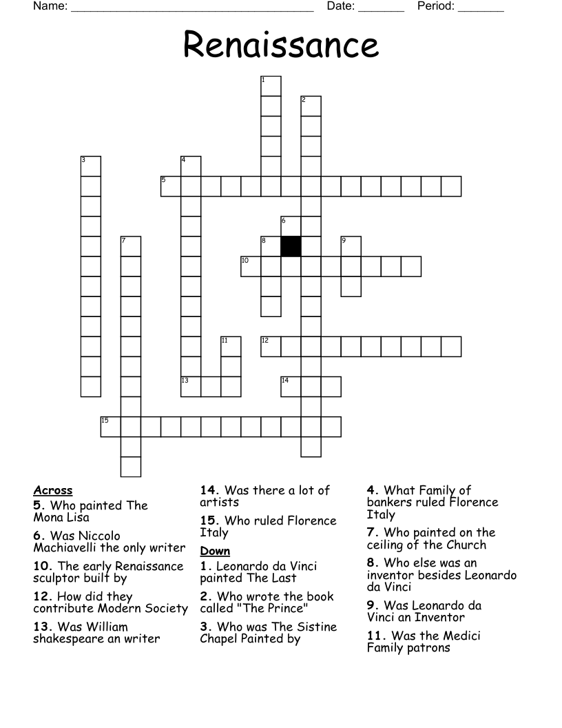 Renaissance  Crossword